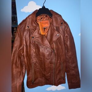 NWT - Women’s Excelled Vintage Leather 70s Biker Jacket